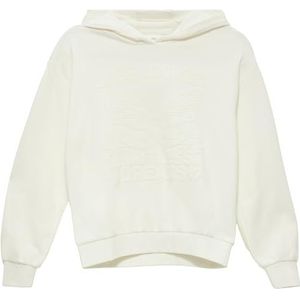 s.Oliver - Sweatshirt - Ecru - Sweatstof - Capuchon, Motiefprint, Wijde Pasvorm