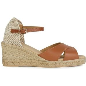 Geox - Gelsa Low - Damessandalen - Cognac - Sleehak