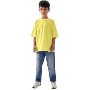 LTB Jeans T-shirts voor jongens Yalepe T-shirt met korte mouwen met LTB-logo print in geel maat - 140CM, Primrose Yellow 8358, 140 cm