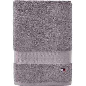 Tommy Hilfiger Moderne Amerikaanse badhanddoek, robuust, 76,2 x 137,2 cm, 100% katoen, 574 g/m² (staalgrijs)