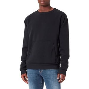 Colina Gebreid sweatshirt voor heren met ronde hals polyester zwart maat S, zwart, S