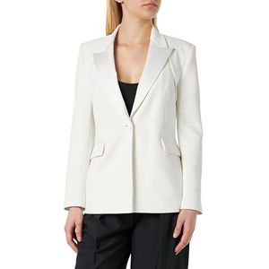 Pinko Dames Cannbi Technic Crêpe Stretch Jacket Blazer, Z05_wit-sneeuwwit, 38, Z05_wit-sneeuwwit, 38