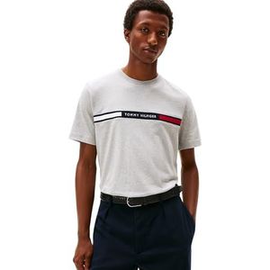Tommy Hilfiger Heren Hilfiger borst inzet TEE MW0MW36498 S/S T-shirt, grijs, XXL, Grijs (lichtgrijs Heather), XXL