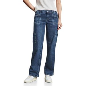 Street One Damesjeans in cargo-look, Medium Blue Washed, 34W / 30L