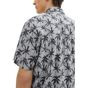 TOM TAILOR Denim heren overhemd, 35586 - Navy Summer Palm Print, L