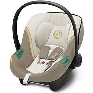 CYBEX Gold baby-autozitje Aton S2 i-Size, Vanaf de geboorte tot ca. 24 maanden, Max. 13 kg, Incl. pasgeboren babyinzet, Geschikt voor SensorSafe, Seashell Beige