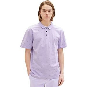 TOM TAILOR Denim Uomini Poloshirt 1035287, 31566 - Lilac Smiley Print, XL