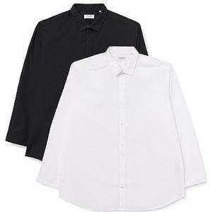 JJJOE Shirt LS 2 Pack MP PLS, zwart/verpakking: wit, 5XL