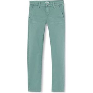 s.Oliver Broek, slim fit broek, getailleerde pasvorm, brad voor jongens, Blauw Groen, 134 Slim