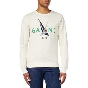 GANT SAIL sweatshirt met C-hals, cream, standaard, crème, M