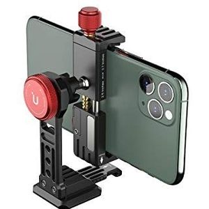 Mobiele telefoon statiefbevestiging, ULANZI ST-14 Smartphone Statief Mount Adapter Aluminium met Koude Schoen, 360° Mobiele Telefoon Standhouder Klem voor iPhone 13 12 11 Max Pro iPhone X XR Xs 6 7