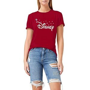 Disney Logo T-shirt voor dames, Rood (Kardinaal Rode Auto), 40