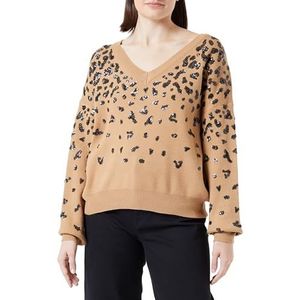 NALLY Dames gebreide trui 11019451-NA02, camel zwart, M/L, camel zwart, M/L