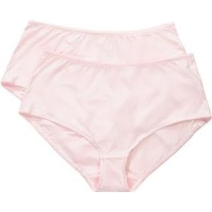 Ulla Popken Dameskleding Plus Size Curvy 2 Pack van Stretch Microfiber Slip Slipje - Pinstripe 800279, Rozenbloesem, 32-34