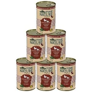 Dehner Fine Nature Kattenvoer Senior, levensmiddelenkwaliteit, kalkoen en eend, 6 x 400 g (2,4 kg)