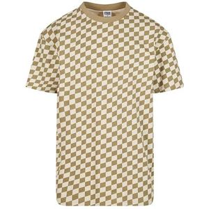 Urban Classics Heren T-Shirt Oversized Check Tee khakicheck S, kakicheck, S