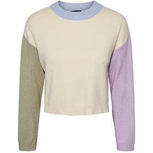 PCTEA LS O-hals Knit BC, wit (whitecap gray), S