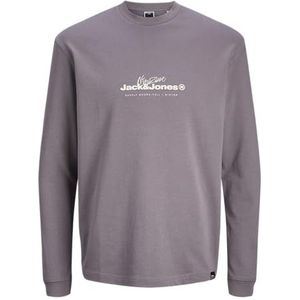 JACK & JONES JCOCHARLIE Branding Tee LS Crew Neck, shark, M