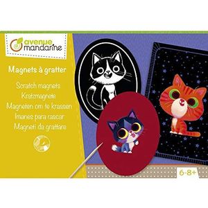 Avenue Mandarine - Ref KC094C - Creative Box - Krasmagneten - 6 magneten en 3 kraskaarten om geleidelijk levendige kleuren onder de kat illustraties te ontdekken - Geschikt voor kinderen van 6-8 jaar