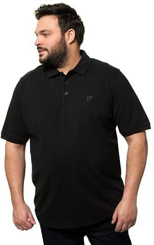 JP 1880 Heren grote maten grote maten Menswear L-8XL poloshirt, basic, buikfit, halve mouw, piqué, XXL tot 10XL 712617, zwart, 8XL