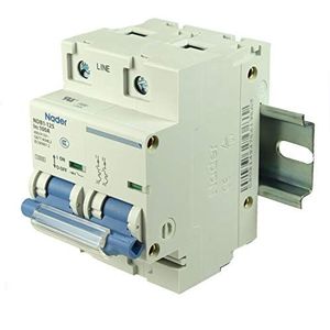 ASI NDB1-125C100-2 DIN Rail Mount Hoge Stroomonderbreker, 100 Amp, 2 Pools, 240Vac, 60 Vdc, C Trip Curve, Miniatuur Stroomonderbreker
