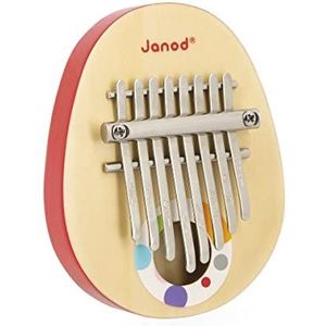 Janod - Houten Confetti-assortiment - imitatiespeelgoed en muzikaal ontwaken - 8 sleutels van metaal - Kalimba kinderen met zachte geluiden - vanaf 3 jaar, J07642, meerkleurig