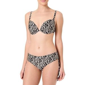 EMPORIO ARMANI Vrouw Logomania Push Up Bikini Zwart XS, Zwart/Logo Amandel, XS