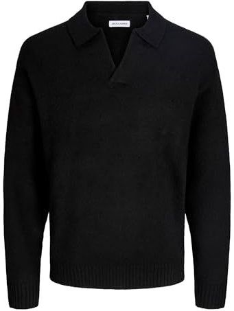 JACK & JONES - Trui - Zwart - Open Polokraag