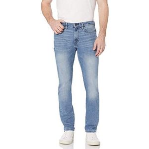 Amazon Essentials Men's Hoge spijkerbroek met stretch en slanke pasvorm, Lichte wassing, 28W / 30L