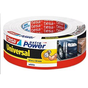 tesa extra Power Universal - Extra sterk klevende ducttape - Textieltape voor universeel gebruik - Wit - 50 mm x 50 m