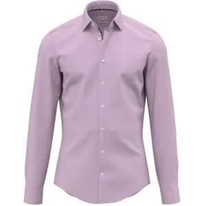 Seidensticker Zakelijk overhemd voor heren, shaped fit, strijkvrij, kent-kraag, lange mouwen, 100% katoen, roze, 41