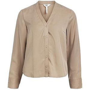 Object Objtilda L/S V-hals shirt Noos blouse met lange mouwen, fossiel, 34