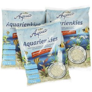 Dehner Aqua Aquarienkies, korrelgrootte 5-8 mm, 3 x 5 kg (15 kg), wit