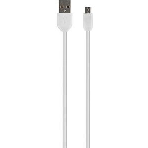 TecPlus Expeditie 3ft Flat Tangle Free, Sync and Charge Soft Touch Micro USB-kabel met USB-connector voor Android-apparaten, Samsung Galaxy, Sony, Kindle, Motorola en meer - Wit
