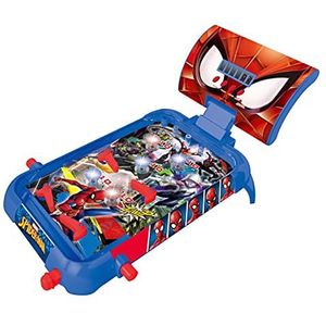 Spider-Man tafel elektronische flipperkast, actie- en reflexspel voor kinderen en gezinnen, LCD-scherm, licht- en geluidseffecten, blauw / rood, JG610SP
