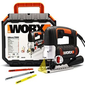 Worx WX479 Decoupeerzaag WX479, 750 W – handzaag met 4-voudige pendelslag voor nauwkeurig en gecontroleerd zagen van hout, metaal en pvc, 1 stuk