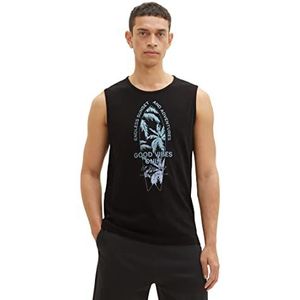 TOM TAILOR Tanktop voor heren met zomerprint, 29999 - Black, S