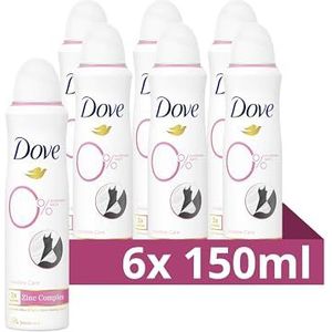 Dove 0% Aluminiumzouten Invisible Care Deodorant Spray, biedt tot 48 uur bescherming tegen zweet - 6 x 150 ml - Voordeelverpakking
