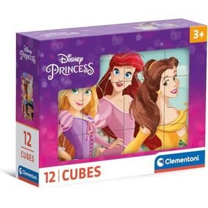 Clementoni - Disney Princess Princess 12 stuks kinderen 3 jaar, cartoons, dobbelstenen, puzzel, Made in Italy, meerkleurig, 41197