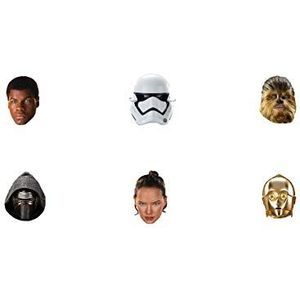 0549 Disney Star Wars maskers, meerkleurig, voor feestjes en verjaardagen, 6 stuks