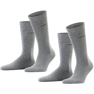 ESPRIT Heren Sokken Basic Uni Multipack M So katoen eenkleurig 2 paar, Grijs Light Grey Melange 3390, 39-42