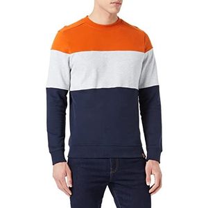 TOM TAILOR Uomini Crewneck sweatshirt met Colourblock 1034774, 10668 - Sky Captain Blue, L