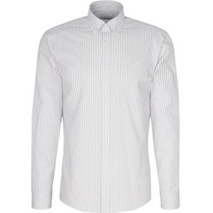 Seidensticker Casual overhemd voor heren, regular fit, gemakkelijk te strijken, button-down-kraag, lange mouwen, 100% katoen, blauw, 38