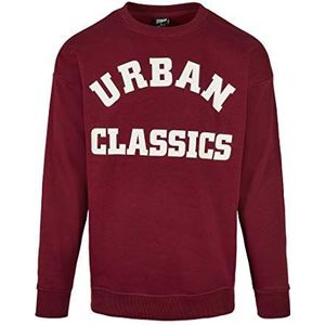 Urban Classics, College Print Crew, sweatshirts voor heren, bordeauxrood, maat S