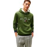 Tommy Hilfiger Mannen MERK LIEFDE BIG HILFIGER HOODIE MW0MW41427 Pullover Hoodie, GROEN, XS, Groen (Mountain Pine), XS
