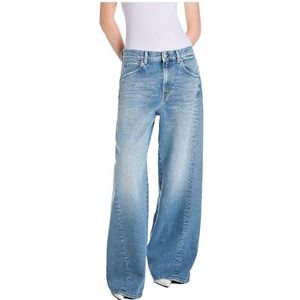 Replay dames baggy jeans narja, 009, medium blue., 27W / 30L