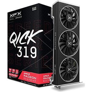 XFX SPEEDSTER QICK 319 AMD Radeon™ RX 6700 XT BLACK Gaming Graphics Card with 12GB GDDR6 HDMI 3xDP, AMD RDNA™ 2, RX-67XTYPBDP