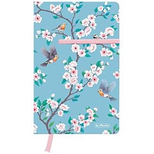 Herlitz 50021475 Notitieboek Young A5 Ladylike Birds, 88 vellen geruit, met leeslint, 1 stuk