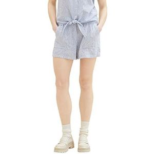 Tom Tailor Denim dames 1036520 bermuda shorts, 31715 - Wit Blauw Vertical Stripe, XS