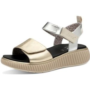 Jana Platte damessandalen met Chunky zool Vegan, Metallic Comb, 40 EU